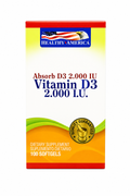 Absorb Vitamin D3 2.000 IU  100 cápsulas