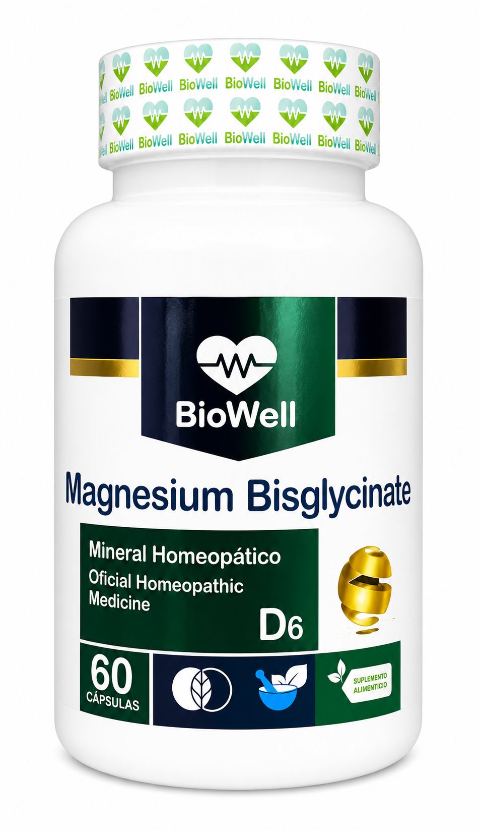 Magnesium Bisglycinate D6 60 cápsulas