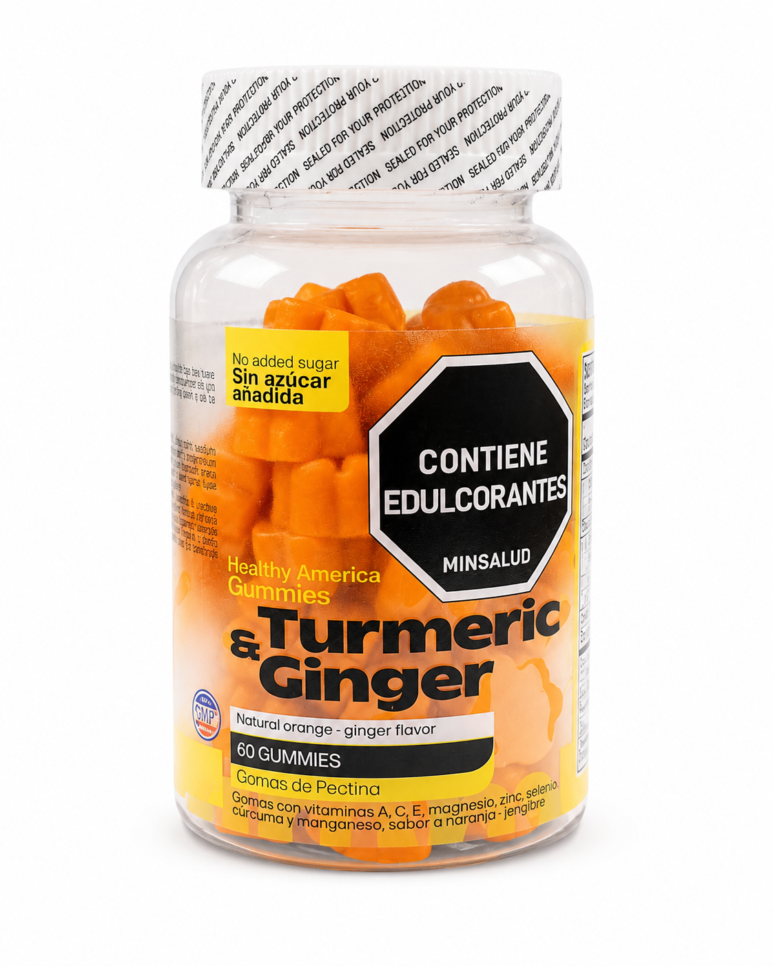 Turmeric &amp; Ginger Gummies – Healthy America – 60 gomitas