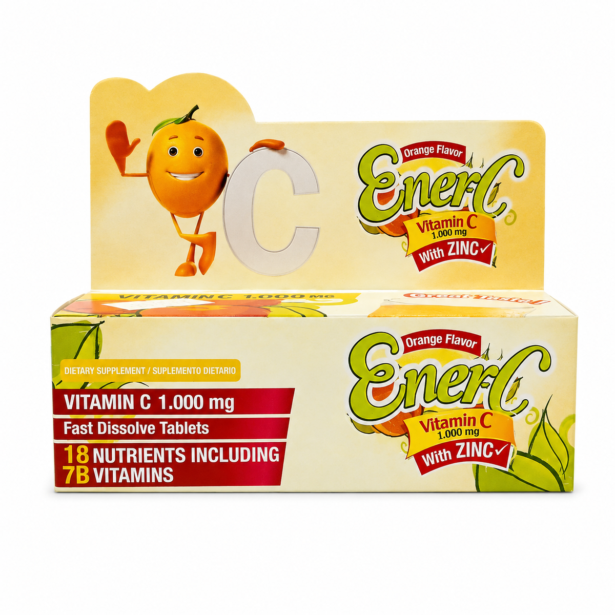 EnerC Vitamin C 1.000 mg con Zinc – sabor naranja