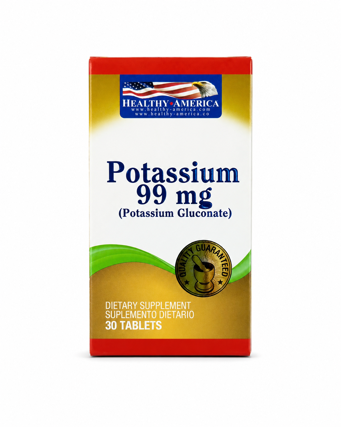 Potassium 99 mg Healthy America, 30 tabletas