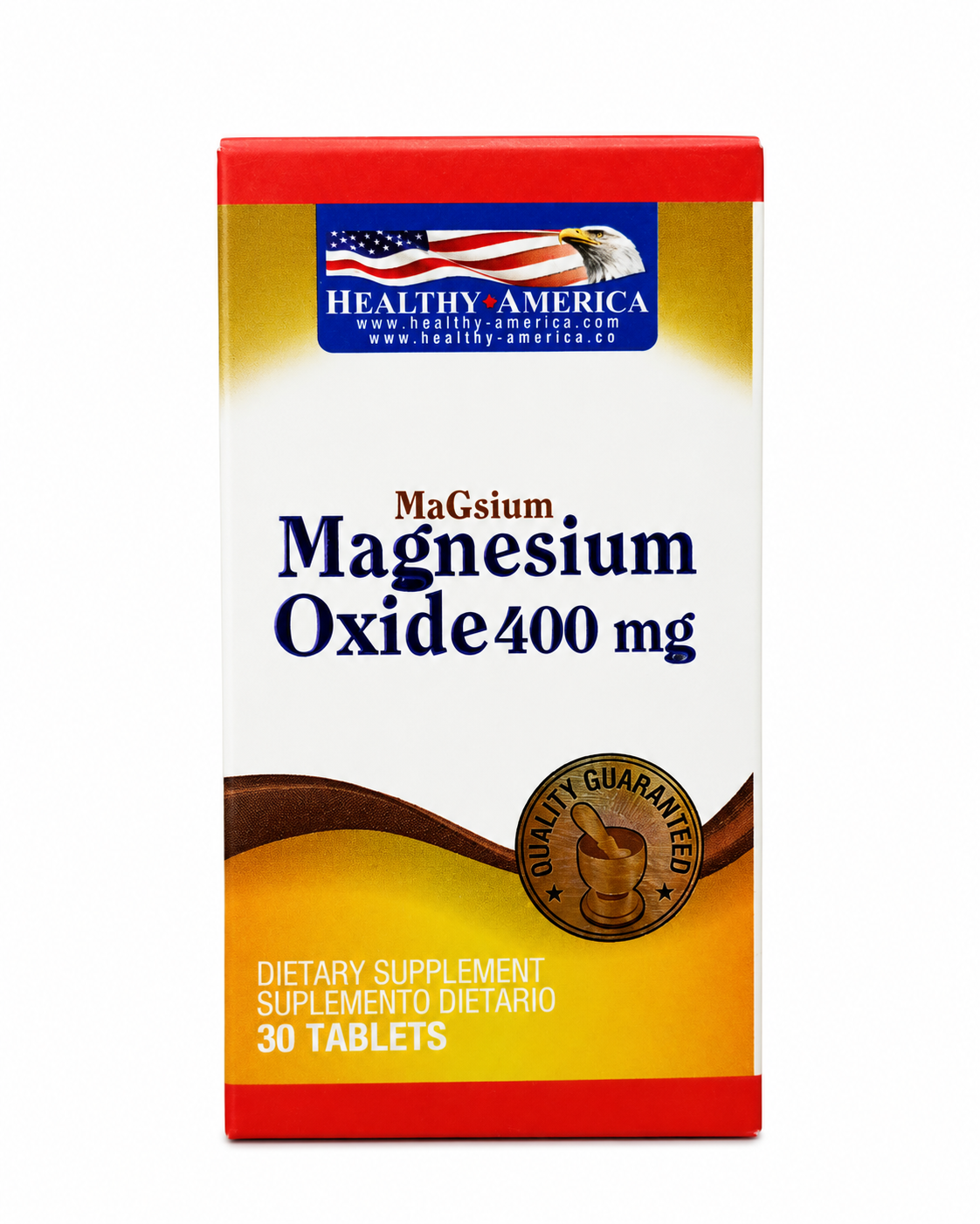 Magnesium Oxide 400 mg Healthy America, 30 tabletas