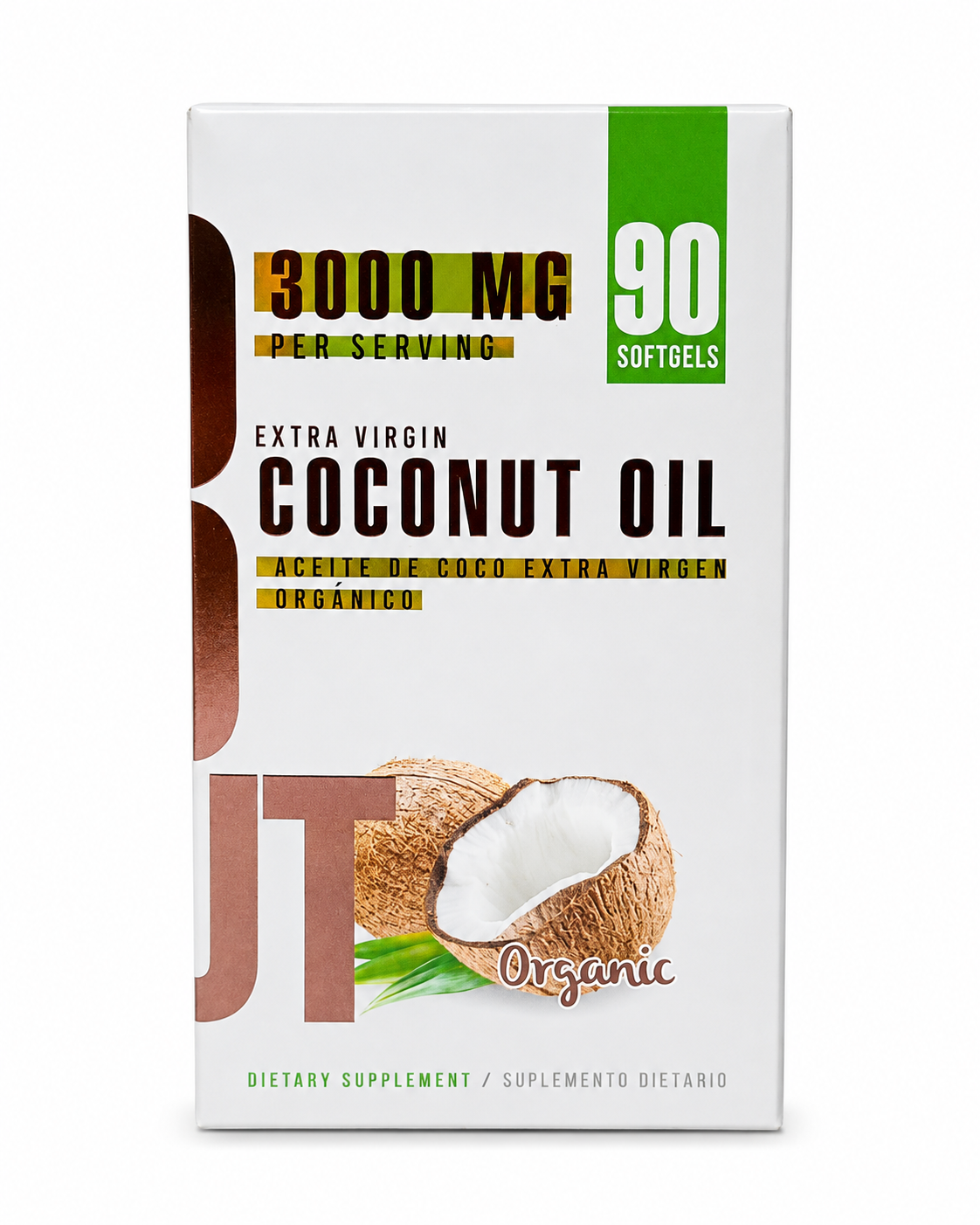 Extra Virgin Coconut Oil 3000 mg  90 cápsulas blandas