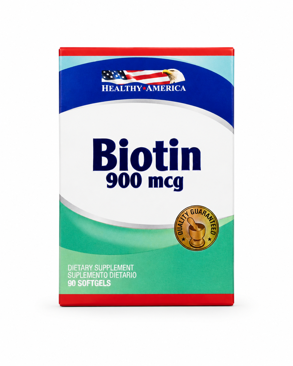 Biotin 900 mcg – Healthy America, 90 cápsulas blandas