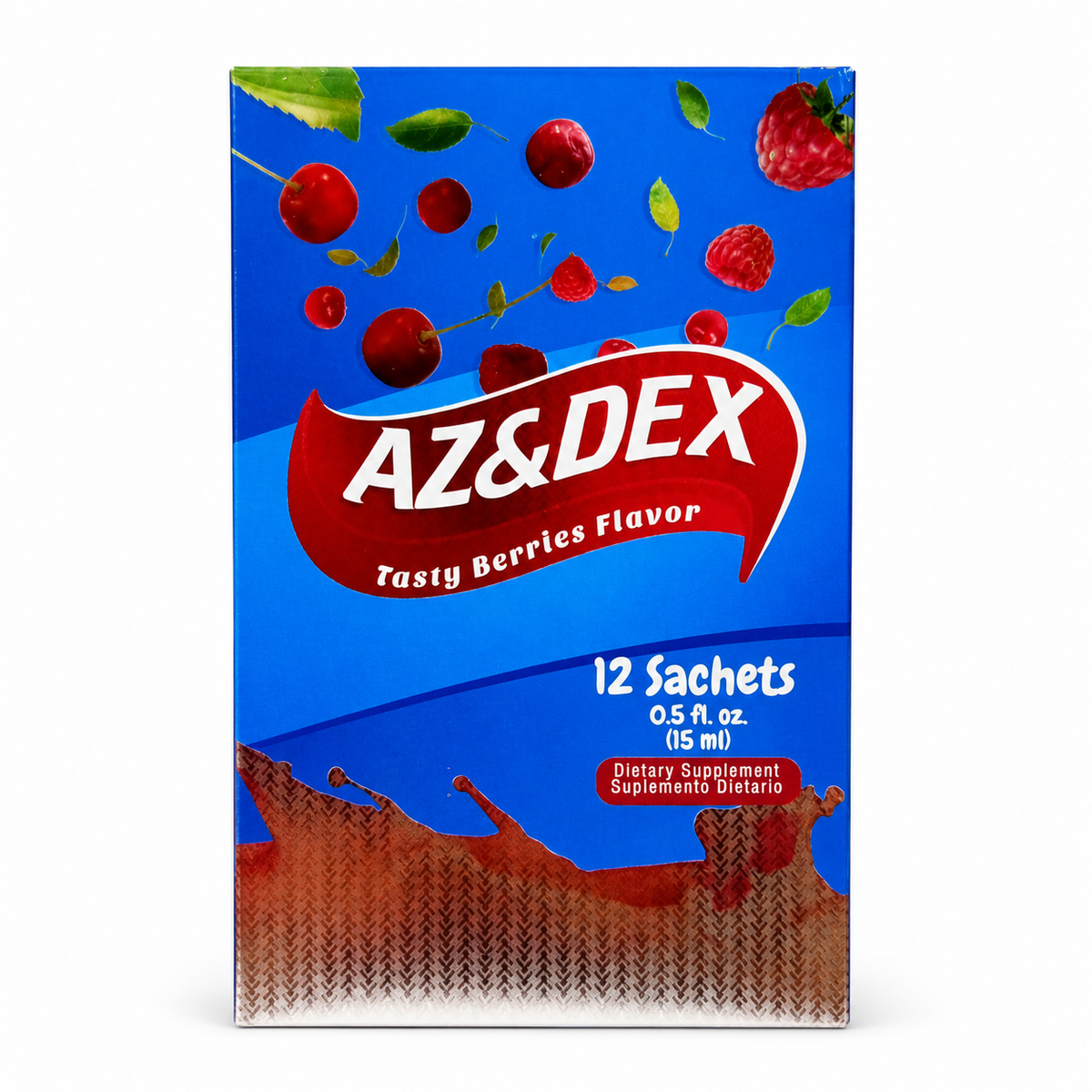 AZ&amp;DEX Tasty Berries Flavo  12 sachets de 15 ml