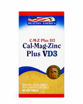 Cal-Mag-Zinc Plus VD3 de Healthy America   90 cápsulas blandas